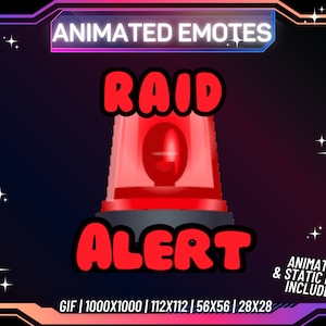 Animated Twitch Emote,  Raid Alert Twitch Emote, Cute Twitch Emote | PNG | Transparent Background | Streaming Emote | Instant Download