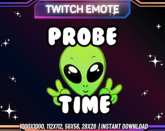 1 emote Twitch / Emote Twitch sonda temporale / Emote sonda aliena / Emote divertente / Emote Twitch carina / Download istantaneo / Per gli streamer