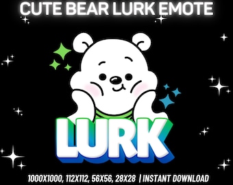 1 Twitch-emote, beer op de loer liggen, grappige emote, beer-emote, schattige beer Twitch-emote, onenigheid-emote, kick-emote, voor streamers, direct downloaden