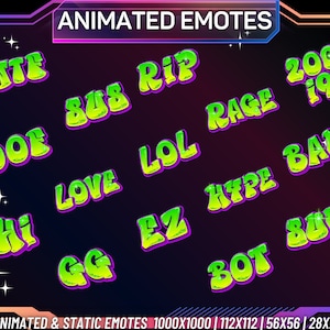 15 Animated Graffiti Text Emote PACK | Twitch Emote | Kick Emote | Discord Emote | Youtube Emote | Stream Animated Emotes | Instant Download
