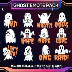 Twitch Emote Pack | 12 Funny Ghost Emotes | Twitch Emotes | Kick Emotes | Discord Emotes | Youtube Emotes | Ghost Emotes | Halloween Emotes