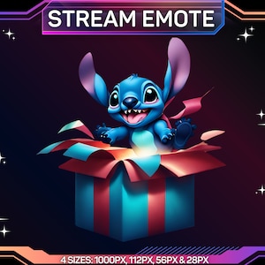 1 Twitch-Emote, Stitch-Emote, Stitch-Geschenk-Emote, Geschenk-Emote, süßes Stitch-Emote, Discord-Emote, Kick-Emote, für Streamer, sofortiger Download
