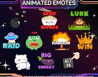 Funny Animated Twitch Emote Pack, Streaming Emotes (GIF) (Instant Download)