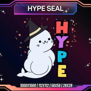 Animated Twitch Emote, Hype Emote, Seal Emote, Cute Twitch Emote | PNG | Transparent Background | Streaming Emote | Instant Download