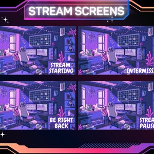 10 x Purple Cozy Stream Screens | Starting Soon | Be Right Back | Stream Offline | Streamer Screens | Twitch Stream Screens