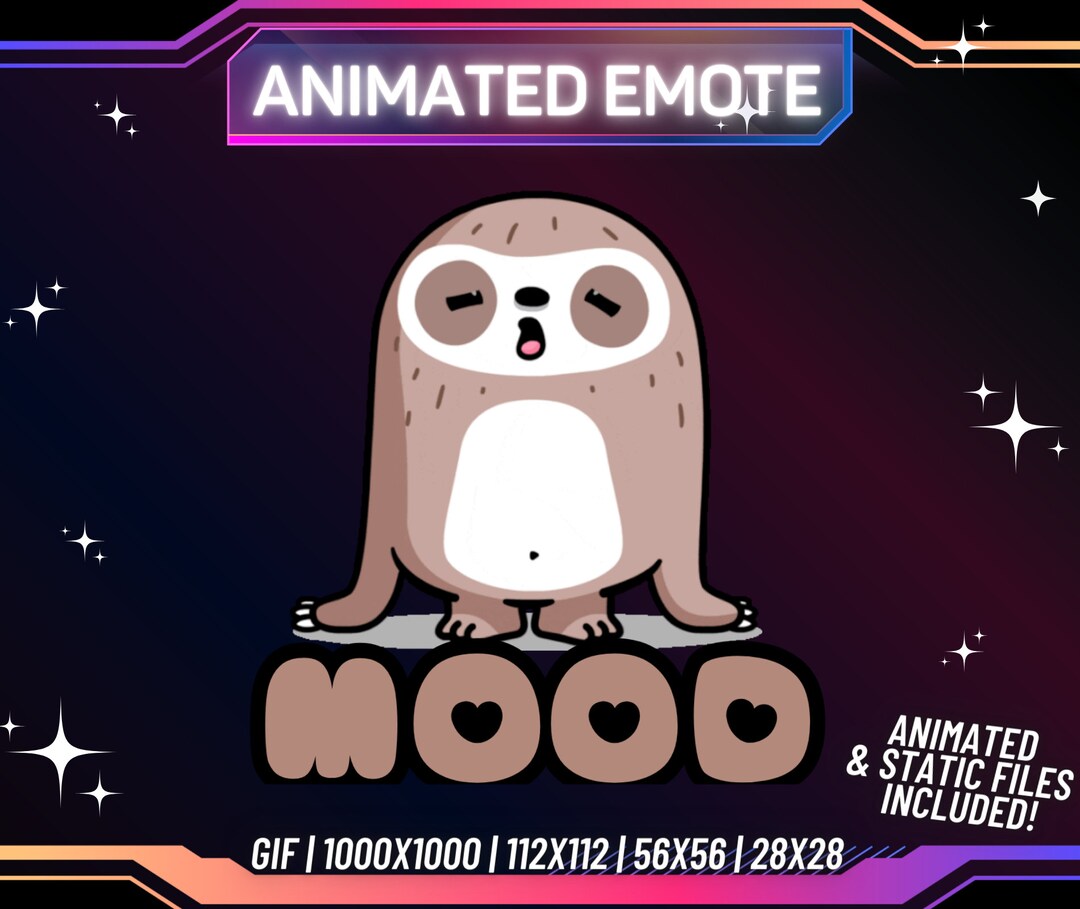 Animated Sloth Mood Twitch Emote (instant Download) - Etsy