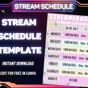STREAM SCHEMA-sjabloon, Rainbow Stars Stream-schema, Social Media Stream-schema, Streaming-schema, Twitch, Youtube, Kick, Facebook
