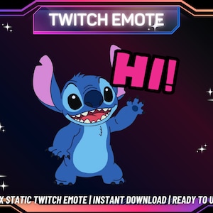 1 Twitch Emote | Stitch Twitch Emote | Kick Emote | Funny Emote | Cute Twitch Emote | Instant Download | Ready To Use | For Streamers |