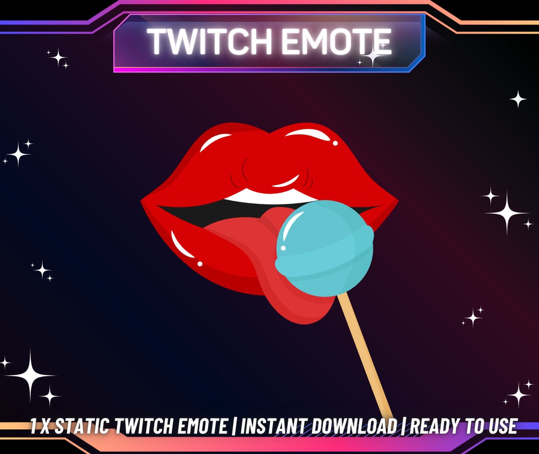 1 Twitch Emote Lips Twitch Emote Lollipop Emote Funny Emote Cute Twitch Emote Instant Download
