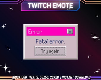 Fatal Error Twitch Emote, Funny Streaming Emote (Digital Download)