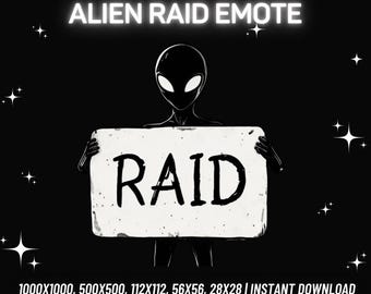 Alien Raid Emote | Twitch/Kick/Discord/YouTube (Instant PNG Download)
