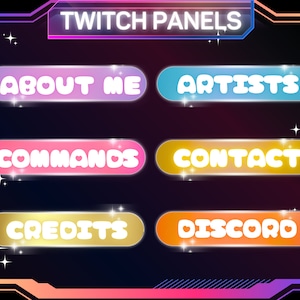 30 x Rainbow Text Twitch Panels | Stream Panels | Twitch Panels | Ready To Use | Instant Download | For Streamers | Twitch About Section