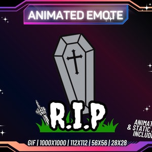 Animated RIP Coffin Emote, Halloween Twitch Emote (Digital Download)