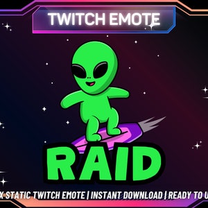 1 Twitch Emote | Alien Raid Twitch Emote | Kick Emote | Funny Emote | Cute Twitch Emote | Instant Download | Ready To Use | For Streamers