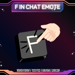 Animated Emote F In Chat | Twitch Emote | Kick Emote | Discord Emote | Youtube Emote | Streaming Animated Emote | Instant Download | GIF