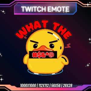 1 Twitch Emote | Duck Twitch Emote | Cute Duck Emote | Funny Emote | Cute Twitch Emote | What The Duck emote | For Streamers | Transparent