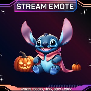 1 Twitch Emote, Stitch Emote, Halloween Stitch Emote, süßes Stitch Emote, Discord Emote, Kick Emote, für Streamer, Sofortiger Download