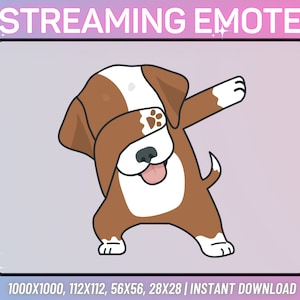 Cute Dabbing Dog Emote | Twitch Emote | Kick Emote | Discord Emote | Youtube Emote | Static Emote | Streamer Emote | Instant PNG Download