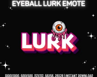 Eyeball Lurk Emote, Funny Twitch Stream Emote (Instant PNG Download)
