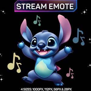 1 Twitch Emote, Stitch Emote, Dancing Stitch Emote, Cute Stitch Emote, Discord Emote, Kick Emote, For Streamers, Instant Download