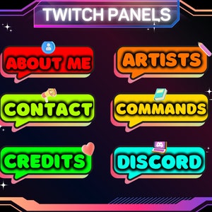 30 x Rainbow Text Twitch Panels | Stream Panels | Twitch Panels | Ready To Use | Instant Download | For Streamers | Twitch About Section