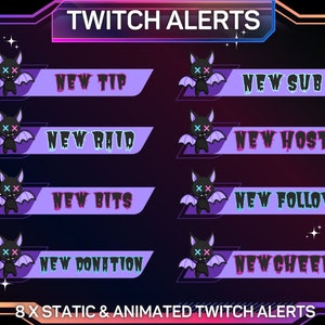 8 x Cute Bat Animated Twitch Alerts | Spooky Twitch Alerts | Twitch Alerts | Instant Download | Animated | Scary Alerts | Halloween Alerts