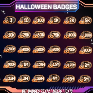 30 x Halloween Twitch Bit Badges | Twitch Bit Badges | Twitch Halloween | Pumpkin Twitch Badges | Pumpkin Bit Badges | Cute Bit Badges