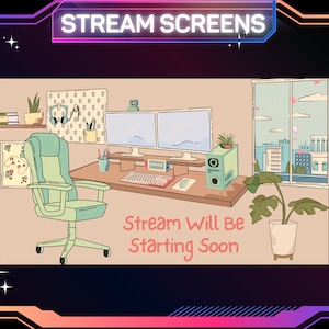 5 x ANIMATED Cozy Theme Stream Screens | Starting Soon | Be Right Back | Stream Offline | Streamer Screens | Twitch Stream Screens