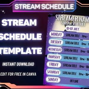 STREAM SCHEDULE Template | Halloween Stream Schedule | Social Media Stream Schedule | Streaming Schedule | Spooky Stream Schedule Template