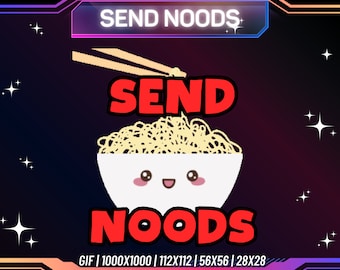 Send Noods アニメーション Twitch エモート、面白いストリーミング グラフィック (即時ダウンロード)