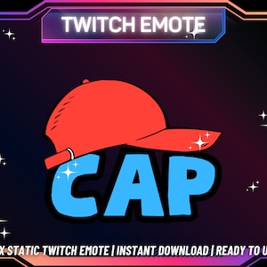 1 Twitch Emote | Cap Twitch Emote | Cap Emote | Funny Emote | Cute Twitch Emote | Instant Download | Ready To Use | For Streamers