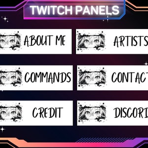 30 x Black & White Twitch Panels, Streaming Panels, Twitch Panels, Kick Panels, Basic Stream Panels, Instant Download, Streamers About Me