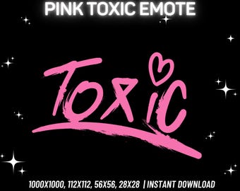 1 Twitch Emote, Toxic Emote, Funny Emote, Pink Emote, Pink Toxic Twitch Emote, Discord Emote, Kick Emote, For Streamers, Instant Download
