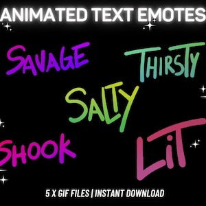 Animated Twitch Emotes, Text Emote Pack, Animated Text Emotes, Twitch Emote, Transparent Background, Streaming Emote | Instant Download