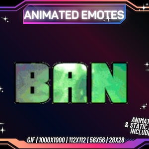 Animated Twitch Emote, Ban Text Twitch Emote, Ban Twitch Emote | PNG | Transparent Background | Streaming Emote | Instant Download