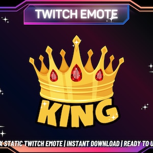 1 Twitch Emote | King Twitch Emote | King Emote | Funny Emote | Cute Twitch Emote | Instant Download | Ready To Use | For Streamers
