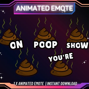 Animated Twitch Emote Pack, Poop Twitch Emotes, Funny Emotes, Rude Emotes, Emote Pack | Animated Emote | Instant Download | GIF | Static