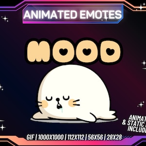Animowana emotka Twitch, emotka Mood Seal, emotka Twitch, emotka Seal, emotka Sleepy Seal, emotka CuteTwitch, animowana emotka Seal, śpiąca foka