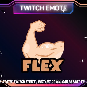 1 Twitch Emote | Flex Twitch Emote | Muscles Emote | Funny Emote | Cute Twitch Emote | Instant Download | Ready To Use | For Streamer