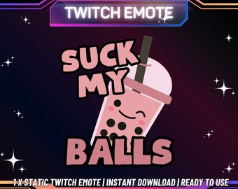 1 Twitch Emote | Suck My Twitch Emote | Kick Emote | Funny Emote | Boba Tea Emote | Instant Download | Ready To Use | For Streamers | Boba