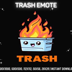 Trash Emote | Twitch Emote | Kick Emote | Discord Emote | Youtube Emote | Funny Twitch Emote | Streamer Emote | Instant PNG Download