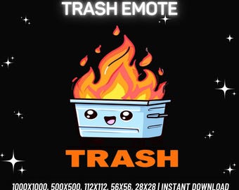 Funny Trash Emote | Twitch, Discord, Kick, Youtube (Instant PNG Download)