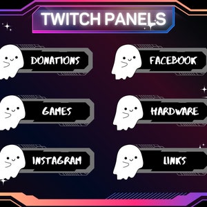 30 X Cute Ghost Twitch Panels | Stream Panels | Twitch Panels | Ready ...