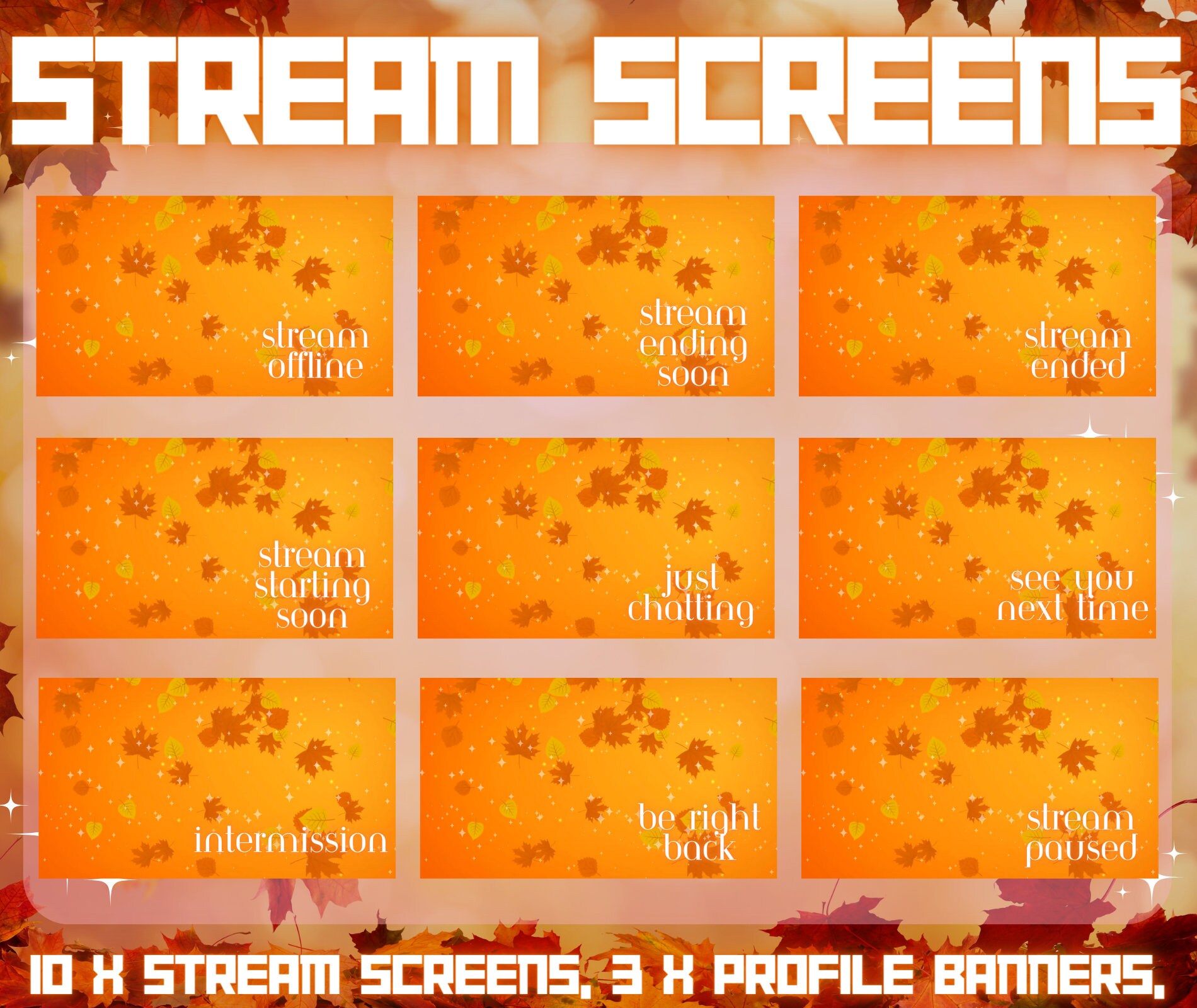 Streamers Fall Gif Animated Fall Stream Theme, Panels, Overlays, Profile Banners, Twitch ...
