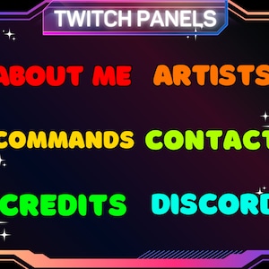 30 x Rainbow Text Twitch Panels | Stream Panels | Twitch Panels | Ready To Use | Instant Download | For Streamers | Twitch About Section