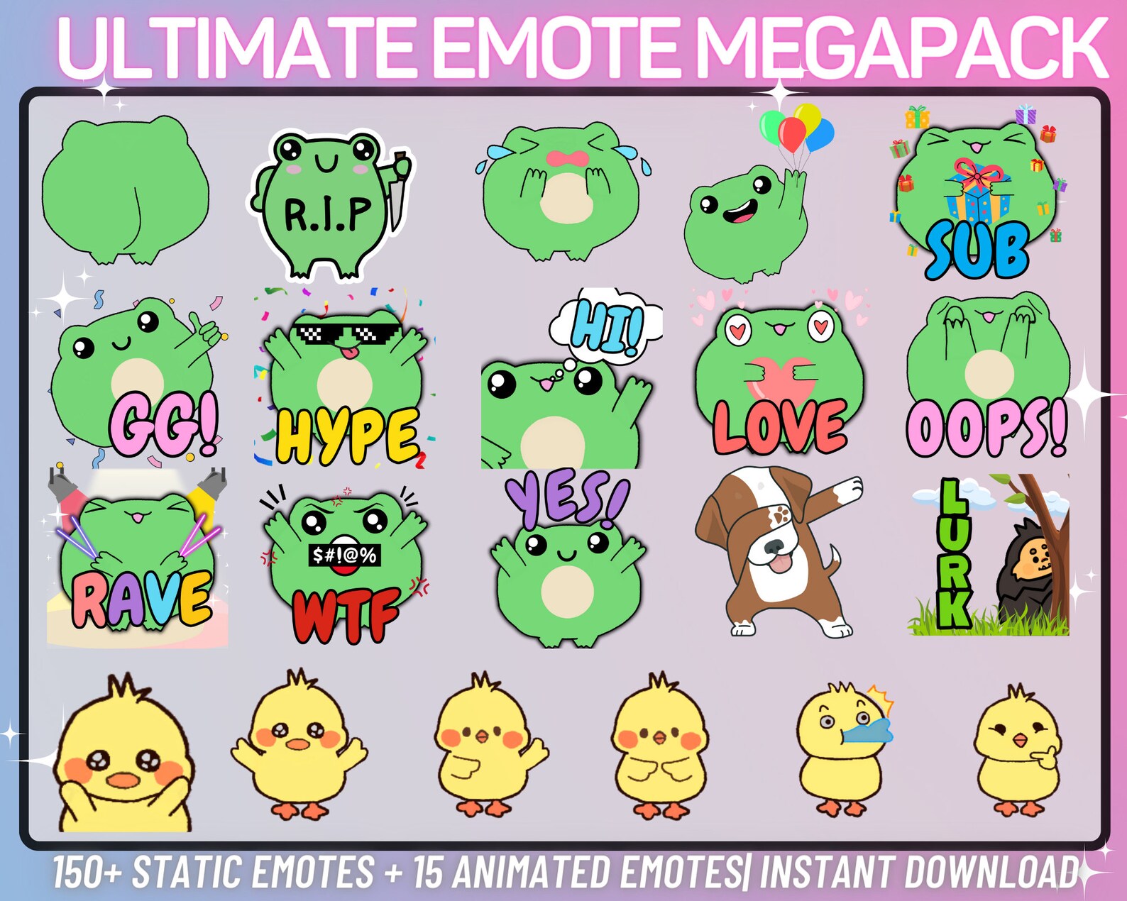 ULTIMATE Twitch Emote Megapack for Streamers, Twitch Emotes, Animated