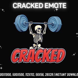 Cracked Emote | Twitch Emote | Kick Emote | Discord Emote | Youtube Emote | Static Emote | Streamer Emote | Instant PNG Download
