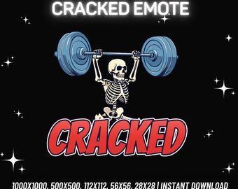 Cracked Skeleton Weightlifter Emote | Twitch, Discord, YouTube (Instant PNG Download)
