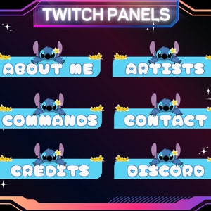 30 x Cute Stitch Twitch Panels | Stream Panels | Twitch Panels | Ready To Use | Instant Download | For Streamers | Twitch About Section
