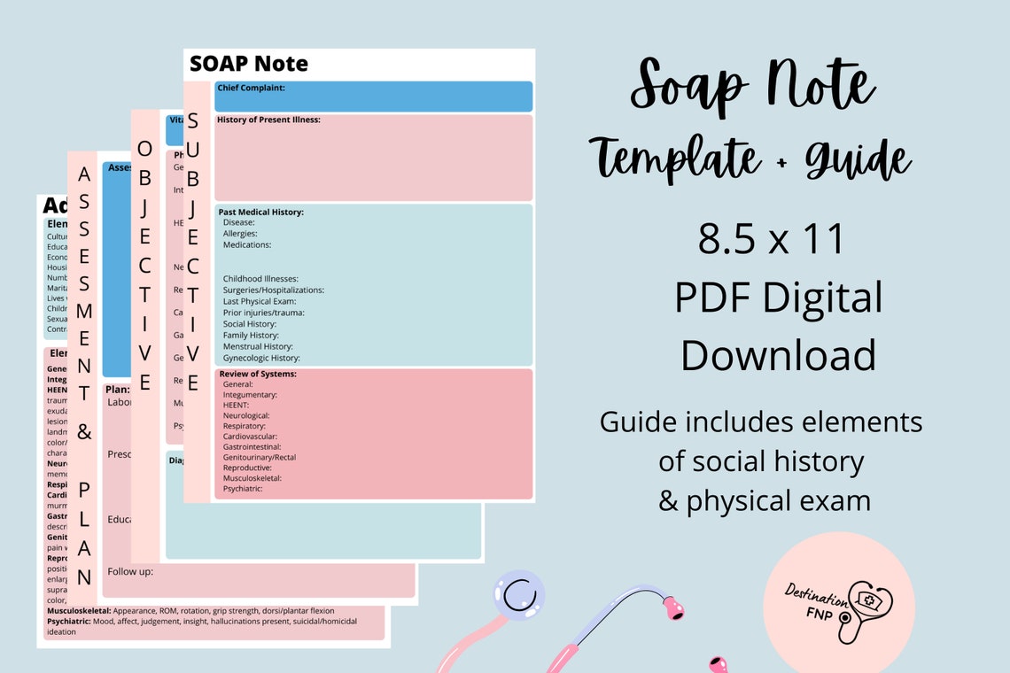 SOAP NOTE TEMPLATE Etsy SOAP NOTE TEMPLATE Etsy